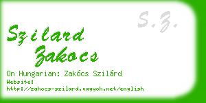 szilard zakocs business card