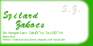 szilard zakocs business card